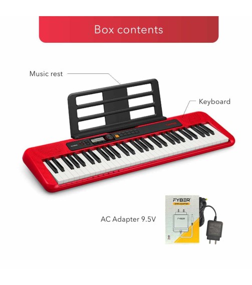 Casio CT-S200 Casiotone 61-Key Portable Keyboard (Red)