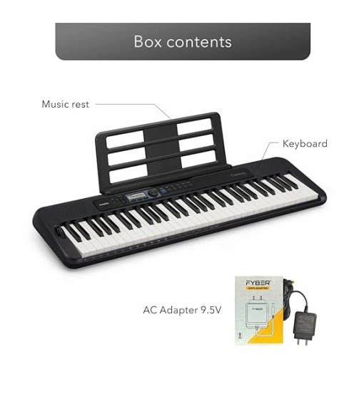 Casio CT-S300 Casiotone 61-Key Touch Sensitive Portable Keyboard (Black)