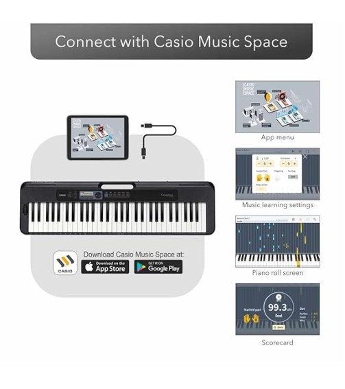 Casio CT-S300 Casiotone 61-Key Touch Sensitive Portable Keyboard (Black)