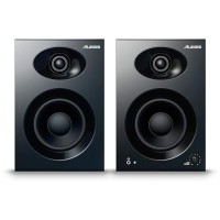 Alesis Elevate 4 |Pair of 50 W Powered Desktop Studio or Gaming Wired Speakers (Black)