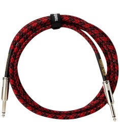 Ernie Ball 6394 10ft Braided Straight Straight Inst Cable Red Black