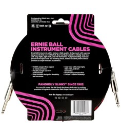 Ernie Ball 6394 10ft Braided Straight Straight Inst Cable Red Black