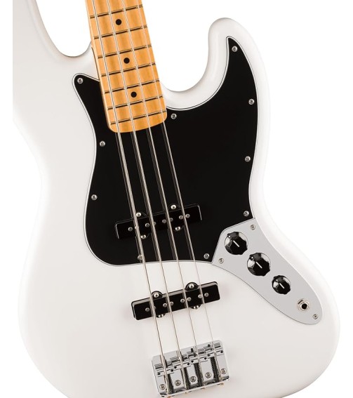 Fender Player II Jazz Bass - Polar White Bundle with Hard Case, Strap, Strings, Picks, and Austin Bazaar Instructional DVD