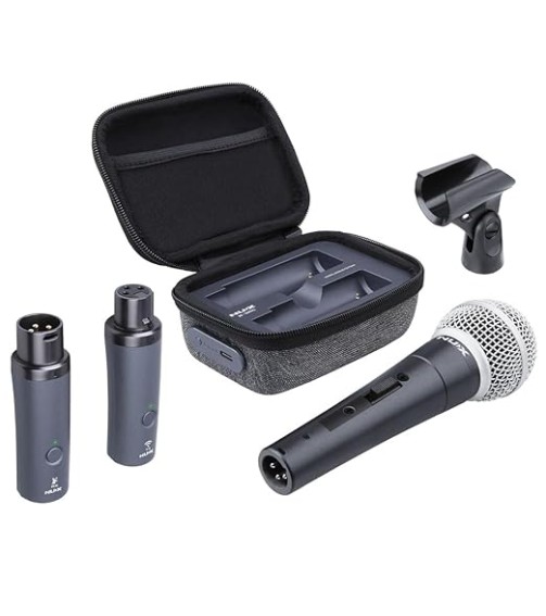 NUX B-3RC Microphone Wireless System with Charging Case, Microphone Bundle, 2.4GHz 24-bit/44.1kHz Audio Quality