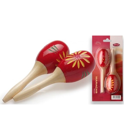 Stagg MRW-16 Wooden 16cm Maracas, Red