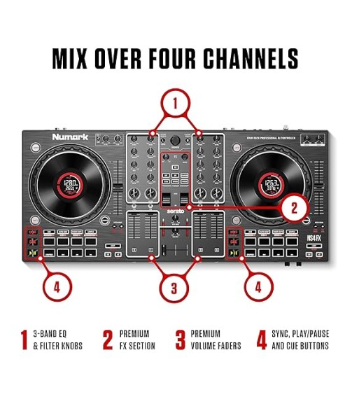 Numark NS4FX Professional 4-Deck DJ Controller