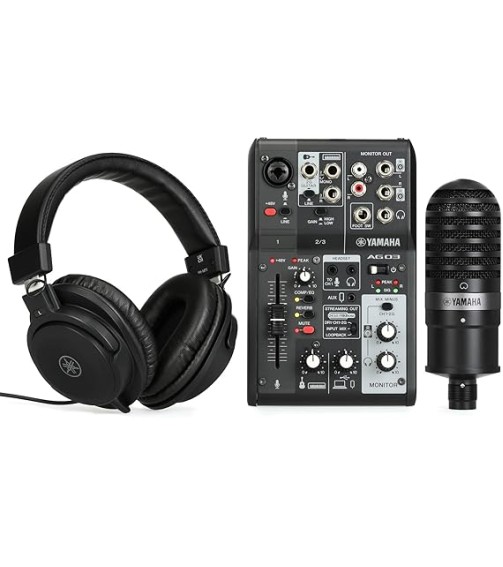 Yamaha AG03MK2 Black Live Streaming Kit with mixer