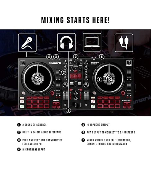 Numark Mixtrack Pro Dj Controller, Black