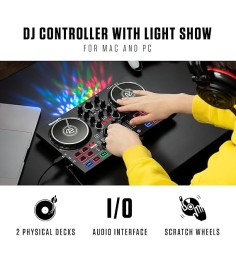 Numark Party Mix II DJ Controller with Built-In Light Show, Black