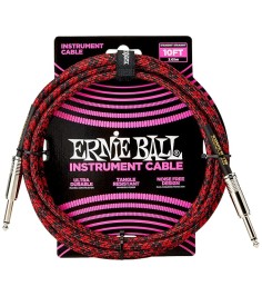 Ernie Ball Braided Straight Inst Cable Red Black