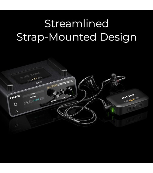 NUX B-7 Pro Stereo Wireless in-Ear Monitor System, 24-bit 48 kHz Stereo Audio, 2.4 GHz Interference-Free, Automatic Setup