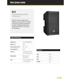 osl oliver systems limited OS 12 Self Powered 12 Inch Bass Reflex Speaker
